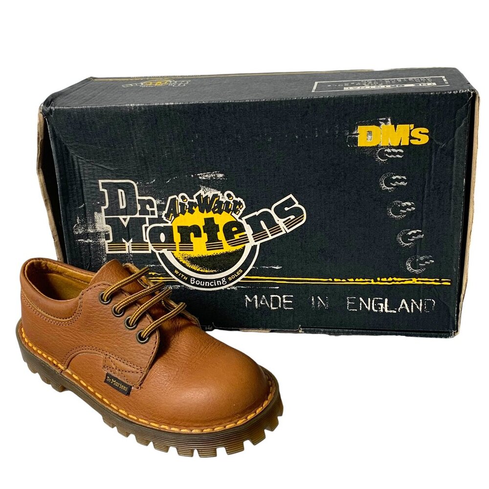 Y2K Dr‎ Martens Gibson Kids Made in England Brown Leather Oxfords
